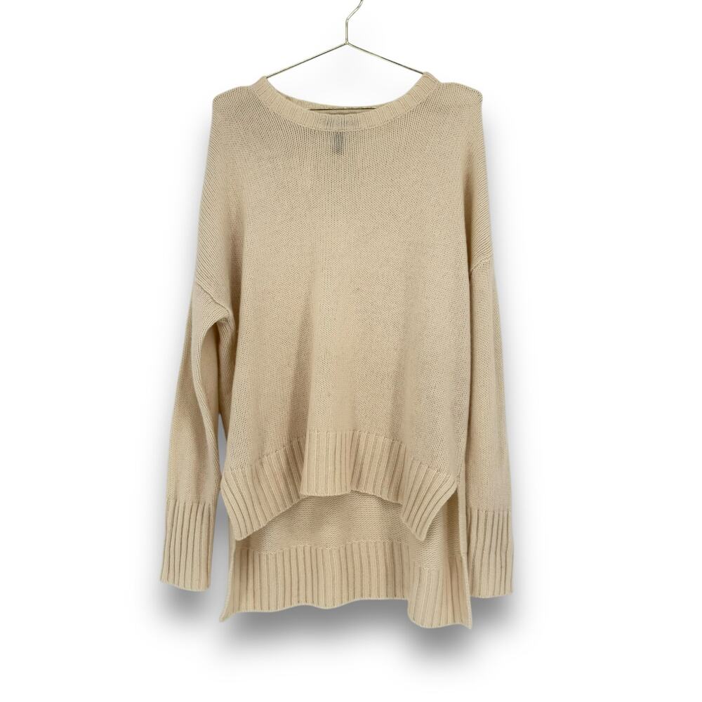 BCBGMaxazria Ivory Wool Cashmere Blend Oversized Slouchy Sweater, Size M Casual